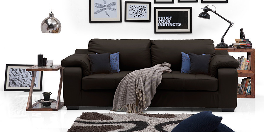 Tribunal Leather Sofa (Chocolate)